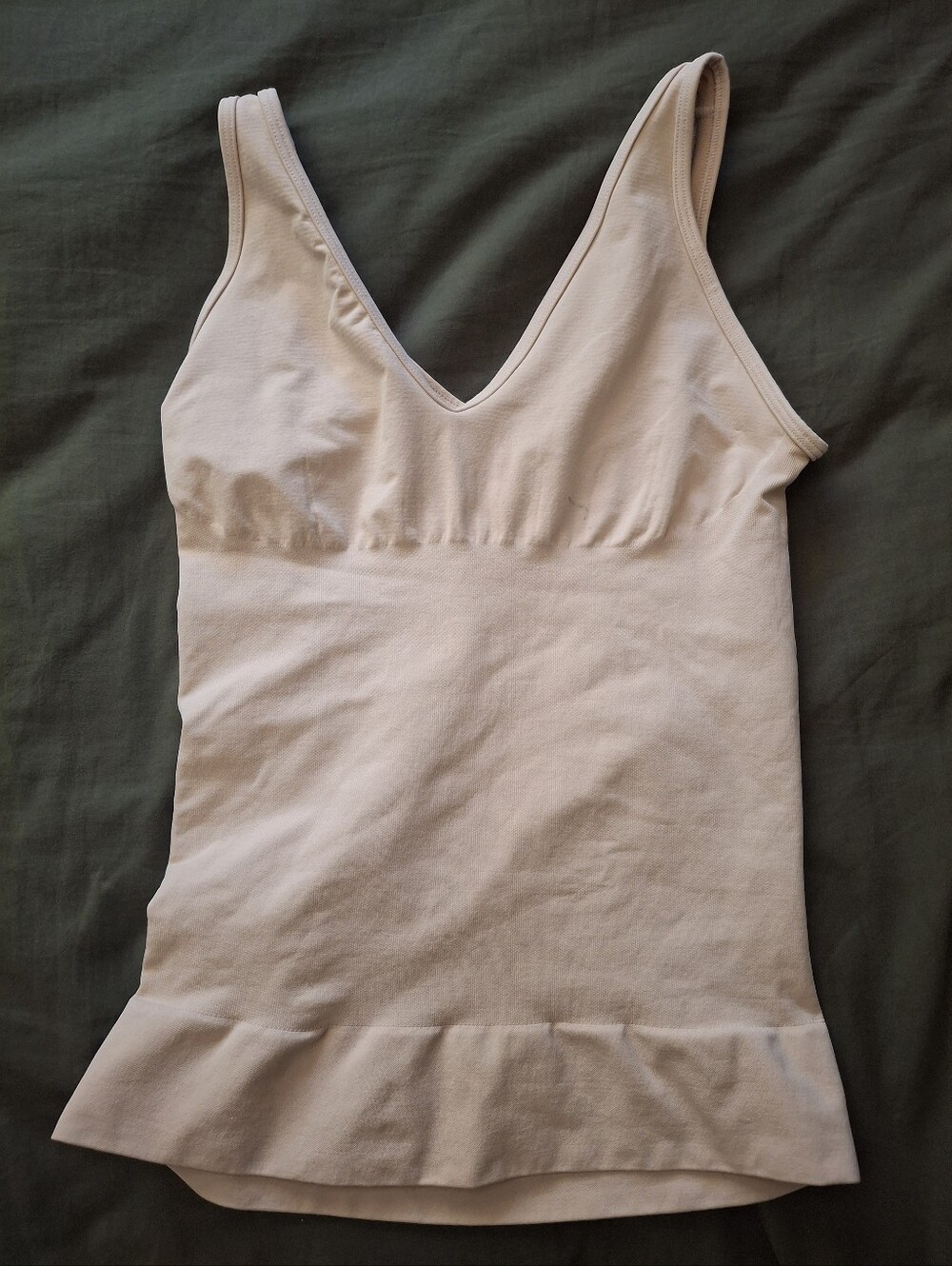 Spanx Women's Seamless V-Neck Tank Top in Light Beige